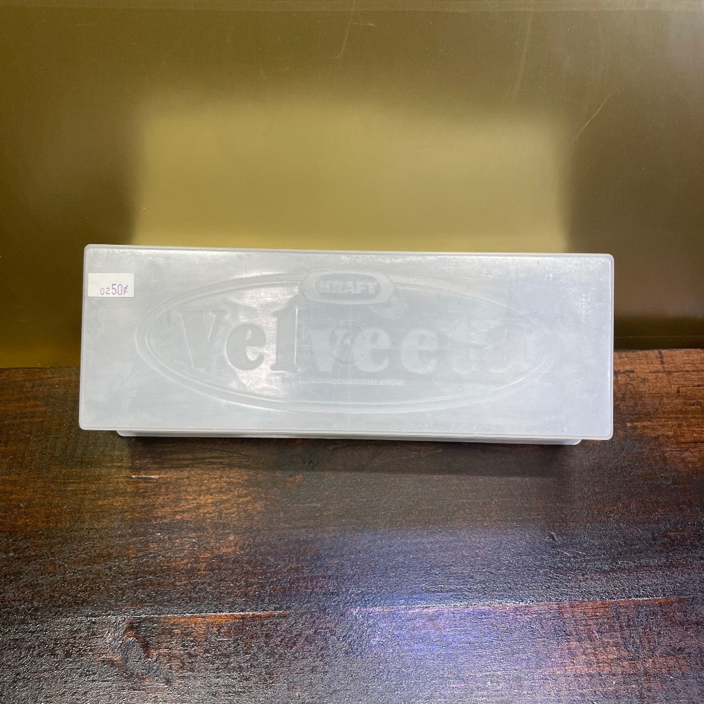 Vintage Kraft Velvet Cheese Clear Plastic Storage Container Large Logo‎ 2 LB USA
